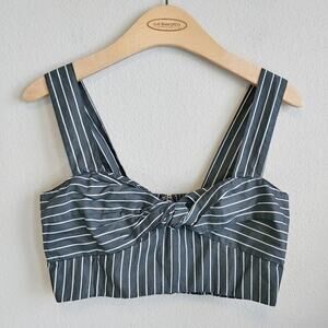 Current/Elliott Women's The Jac Striped Twist-Front Bralette Crop Top Sz 2 / Med